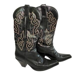 Maria Lya Cowboy Boots Women's Size 6 Brown Leather Western Embroidered Shoes